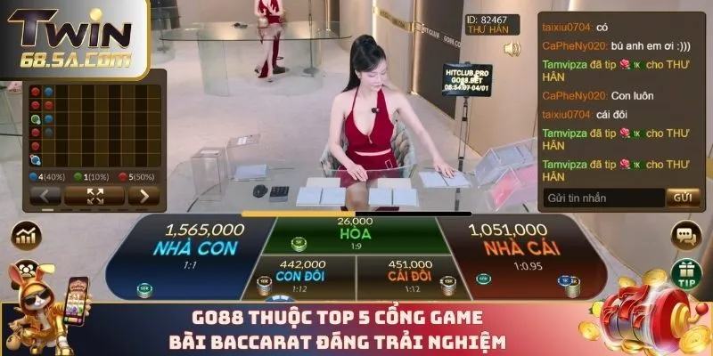 GO88 thuộc top 5 cổng game bài Baccarat đáng trải nghiệm